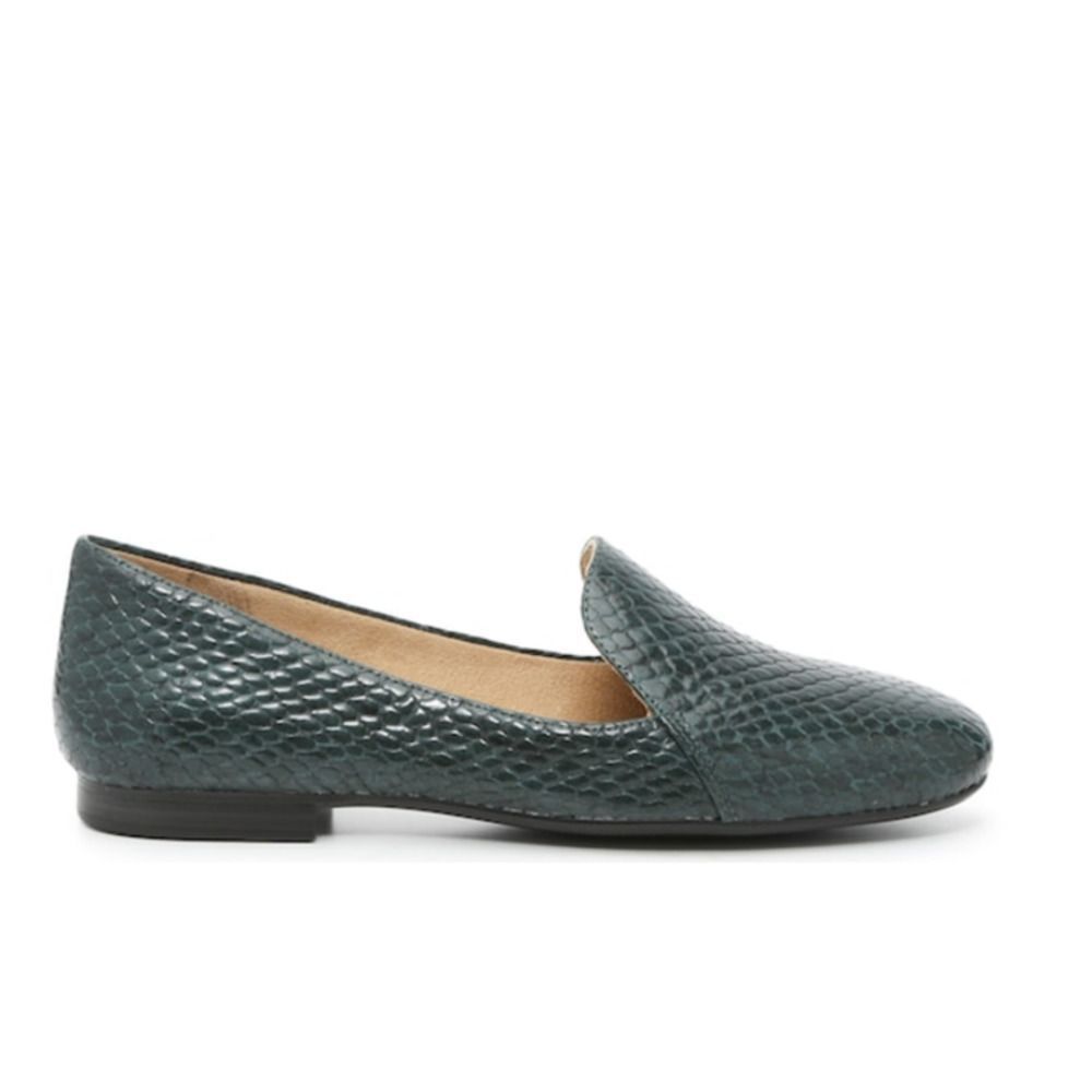 Naturalizer Women's Loafers in Dark Green Snake Print